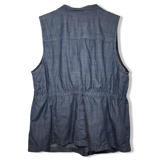 Talbots Chambray Denim Blue Cargo Vest 2X - Picture 3 of 10